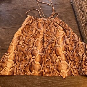 Snakeskin Tie Back Tank Top